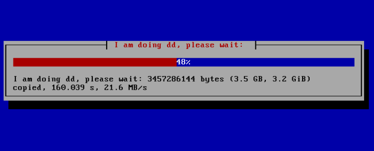 I am doing dd,please wait