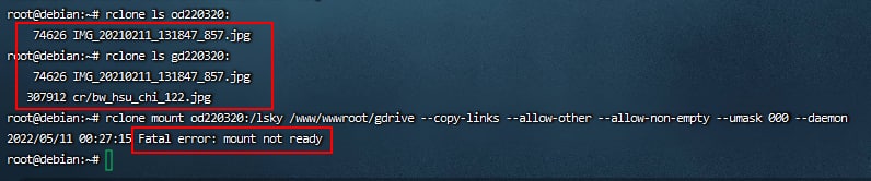rclone提示Fatal error: mount not ready。要这么弄？？