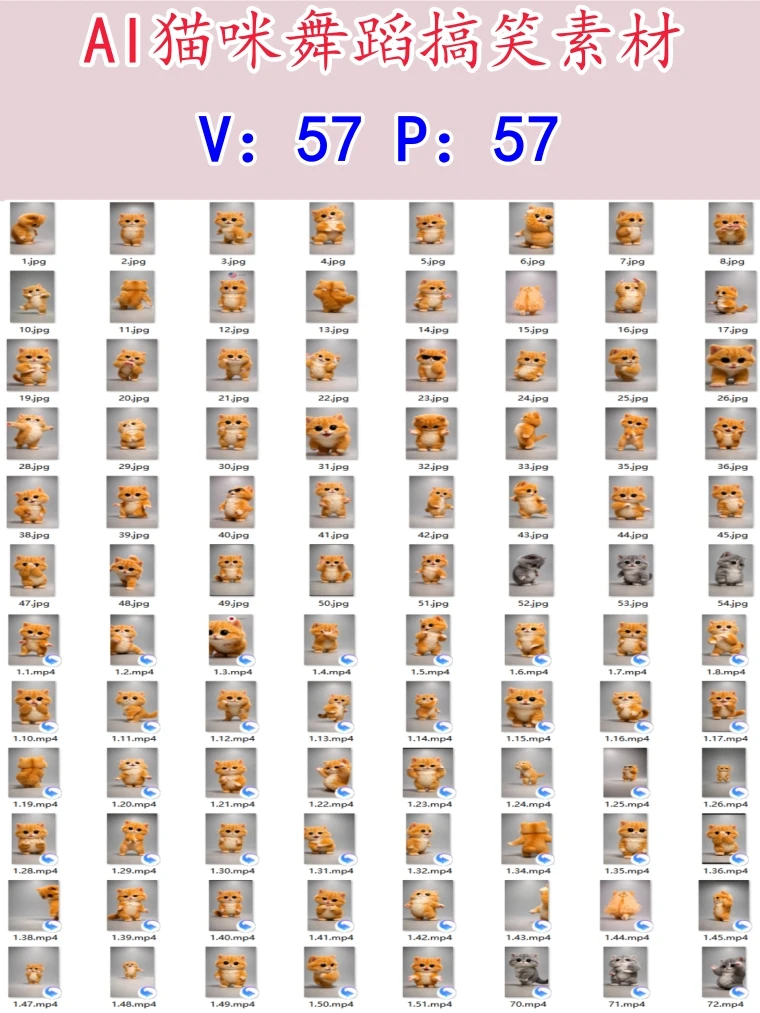 AI 猫咪舞蹈搞笑素材